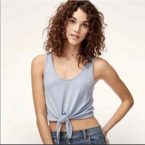 Aritzia WILFRED FREE Betsy Tie Front Blue Top, Casual Tank, Sz M